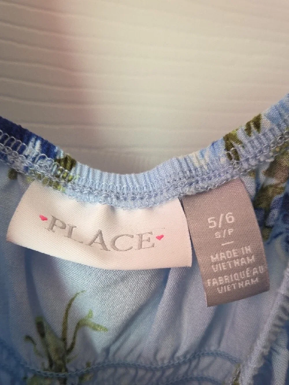 The Children's Place Light Blue Floral Puff-Sleeve Dress